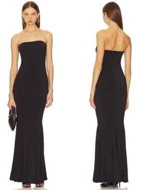 Lovers and Friends long stretchy black dress strapless